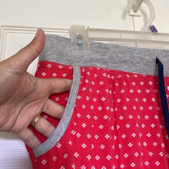 Cuddl Duds M pajamas 2pc red blue grey white. Cuffed sleeves & legs Drawstring - Picture 7 of 10
